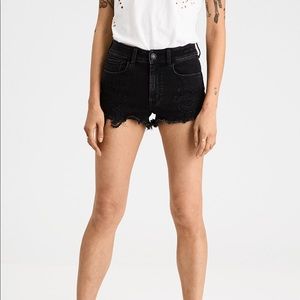 black ripped shorts american eagle